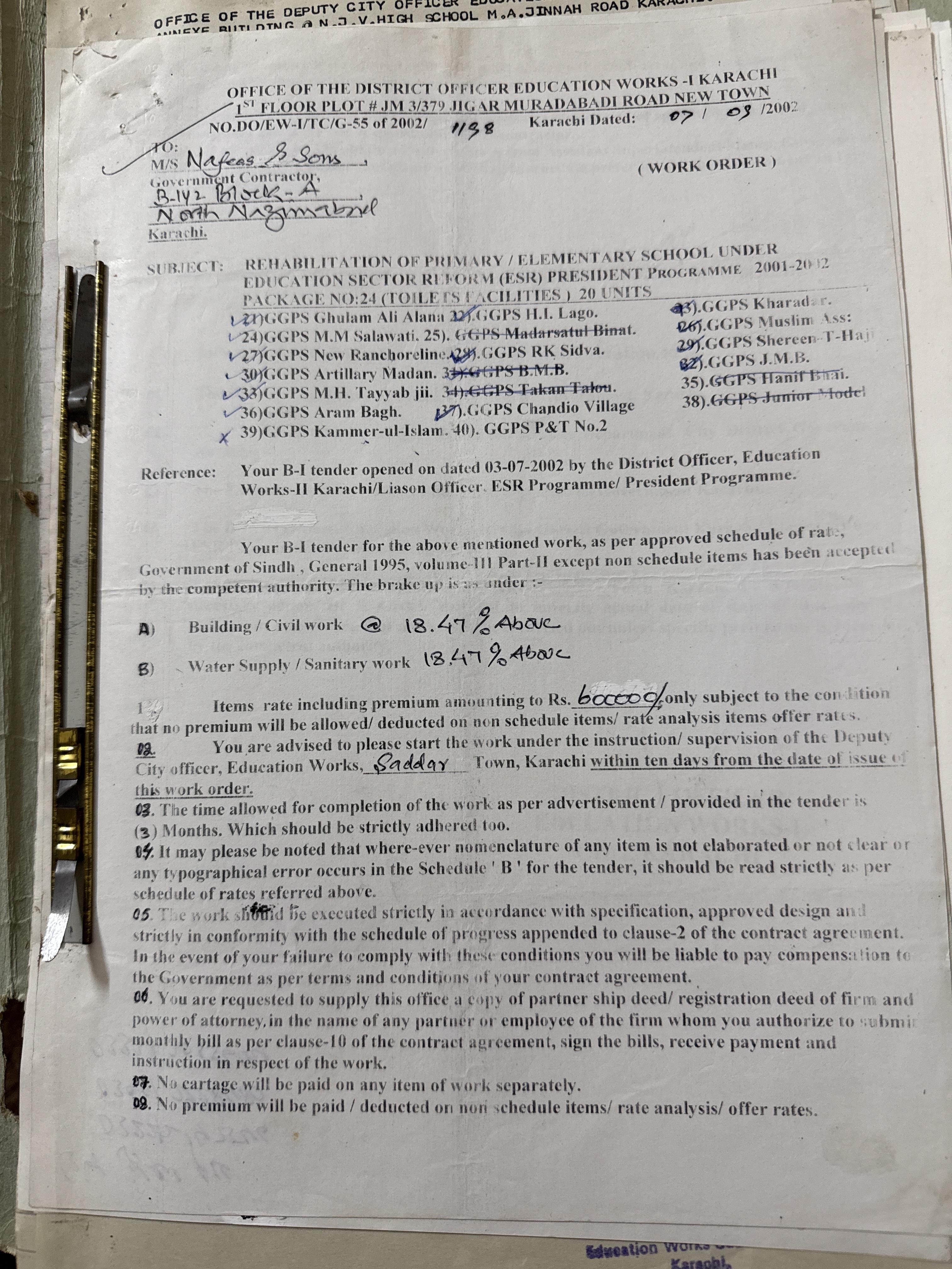 President's Education Sector Reform Programme — Multi-School Toilet Rehabilitation, Karachi (2001–06)