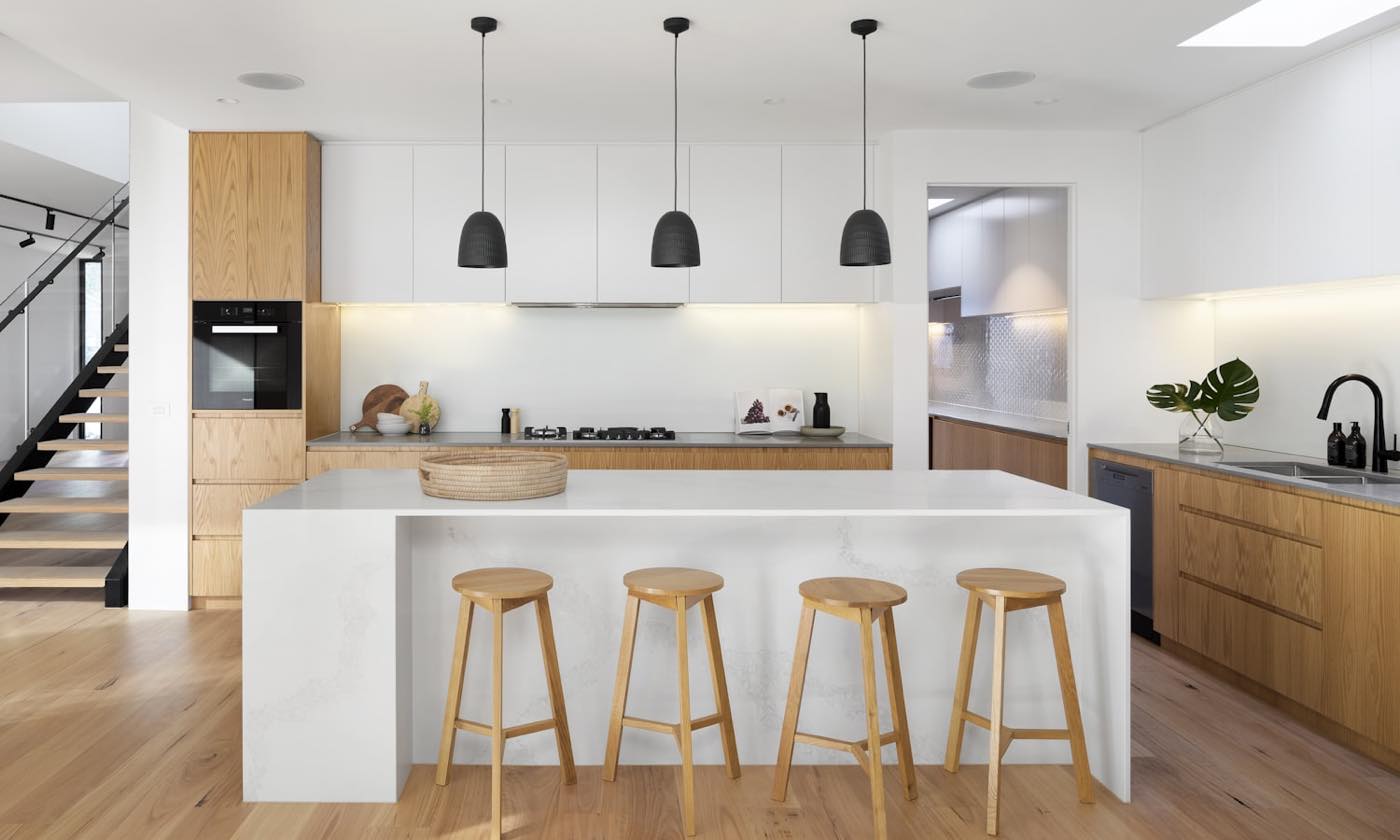 Luxury home renovation interior in DHA Karachi by Naffees & Sons — marble flooring and modern finishes to DHA Phase 6 standard